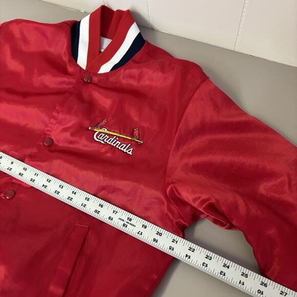 Vintage St Louis Cardinals Satin Bomber Jacket Red Men’s 80’s 90’s MLB Swingster - Picture 6 of 7